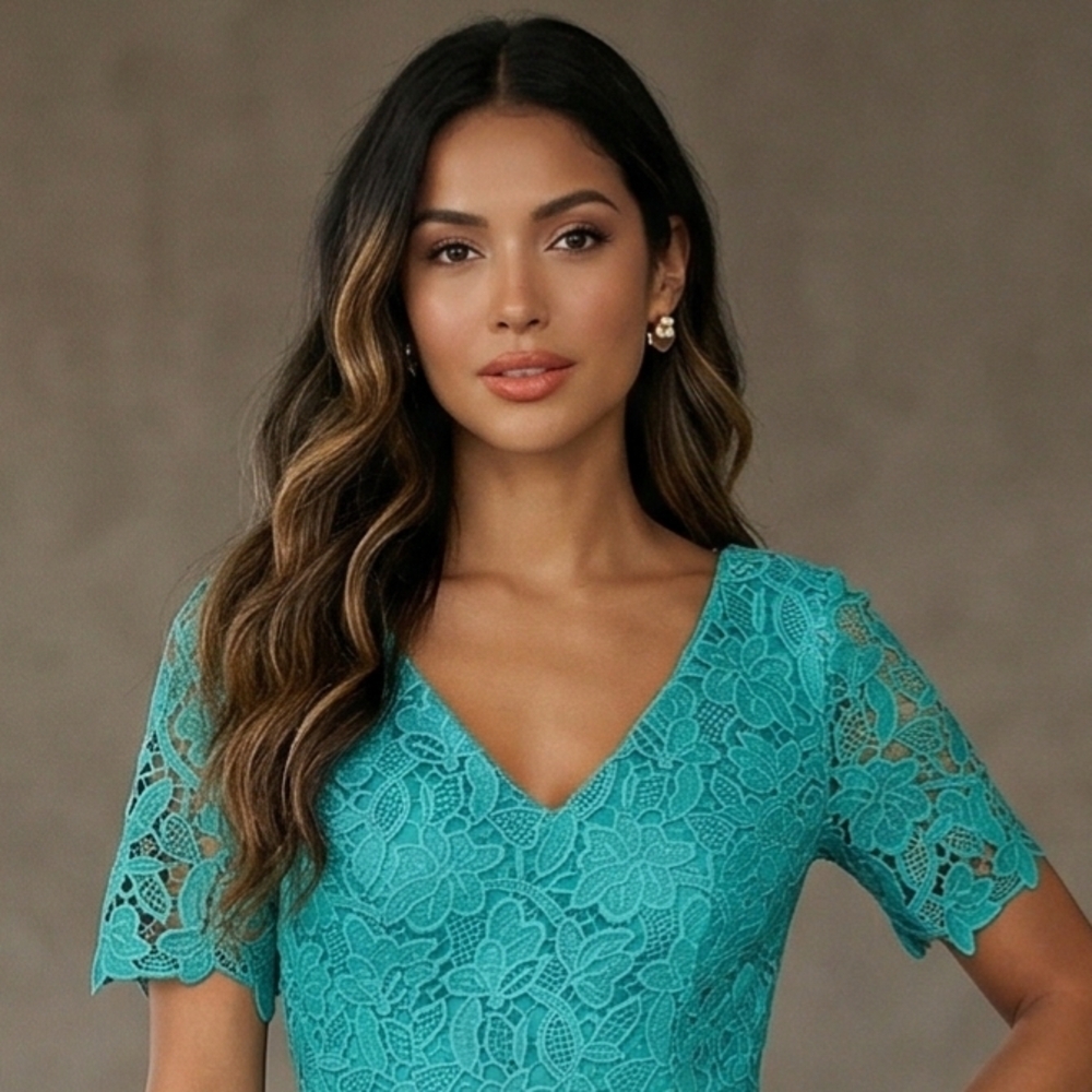 NEW Trina Turk Lace Romper Faraglioni Romper Oceano NWOT - Picture 7 of 14